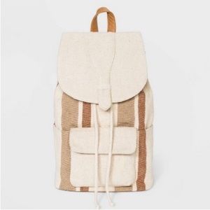 Universal Thread striped tweed canvas drawstring backpack